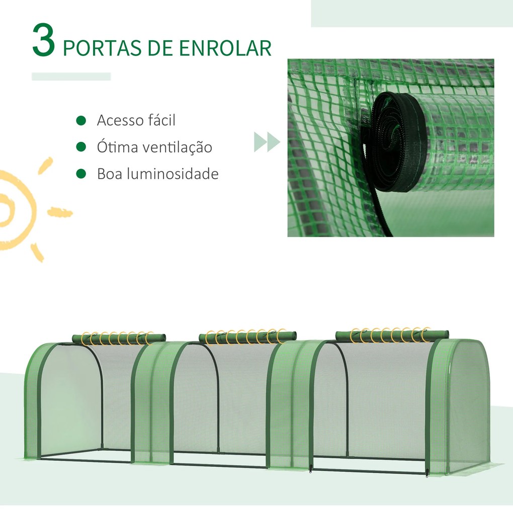 Estufa 295x100x80 cm para Jardim Varanda Estufa Pequena para Cultivo d