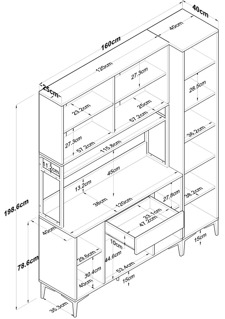 Armário Multiusos JE134 – Branco – 160x198,6x40 cm