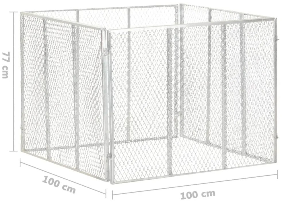 Compostor de jardim 100x100x77 cm ferro galvanizado