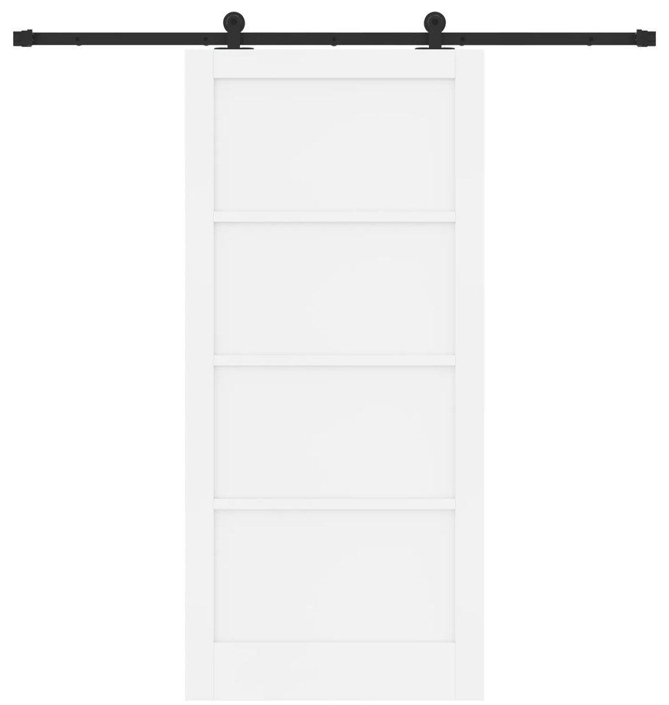 Porta Deslizante da vidaXL com Conjunto de Ferragens Brancas 93x202 cm