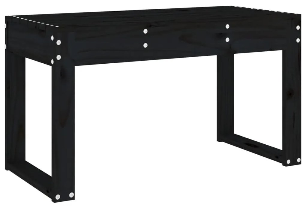 Banco de jardim 80x38x45 cm madeira de pinho maciça preto