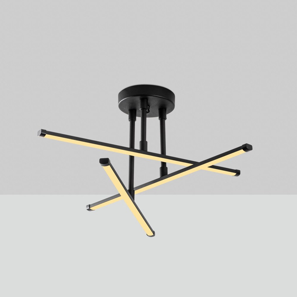 Candeeiro de Teto Ledflower – Preto – 51x26x51 cm