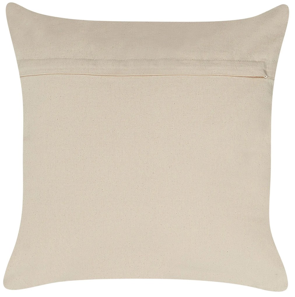 Conjunto de 2 almofadas de algodão com padrão geométrico rosa dourado 50 x 50 cm OUJDA Beliani