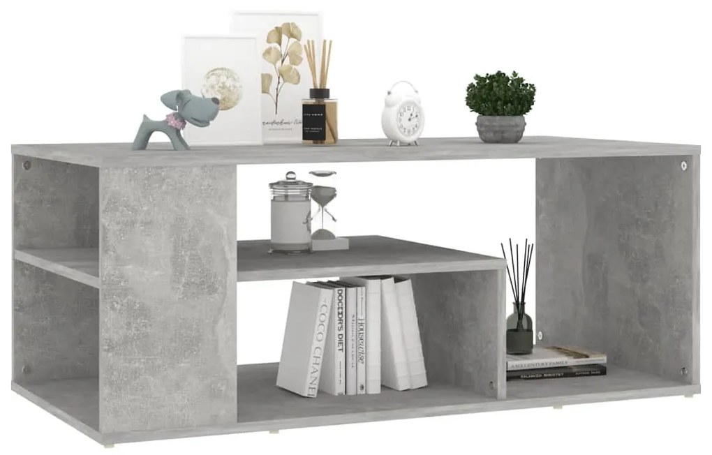Mesa de centro 100x50x40 cm derivados madeira cinzento cimento
