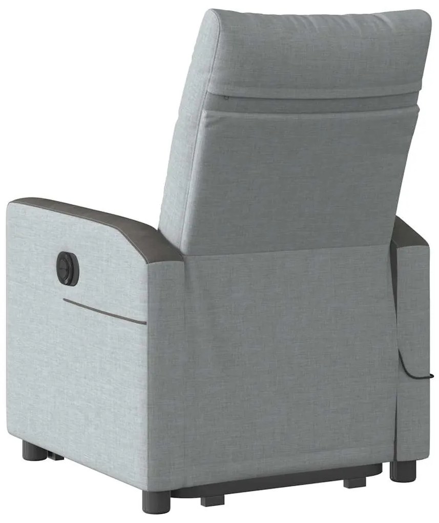 Poltrona elétrica reclinável massagens tecido cinzento-claro