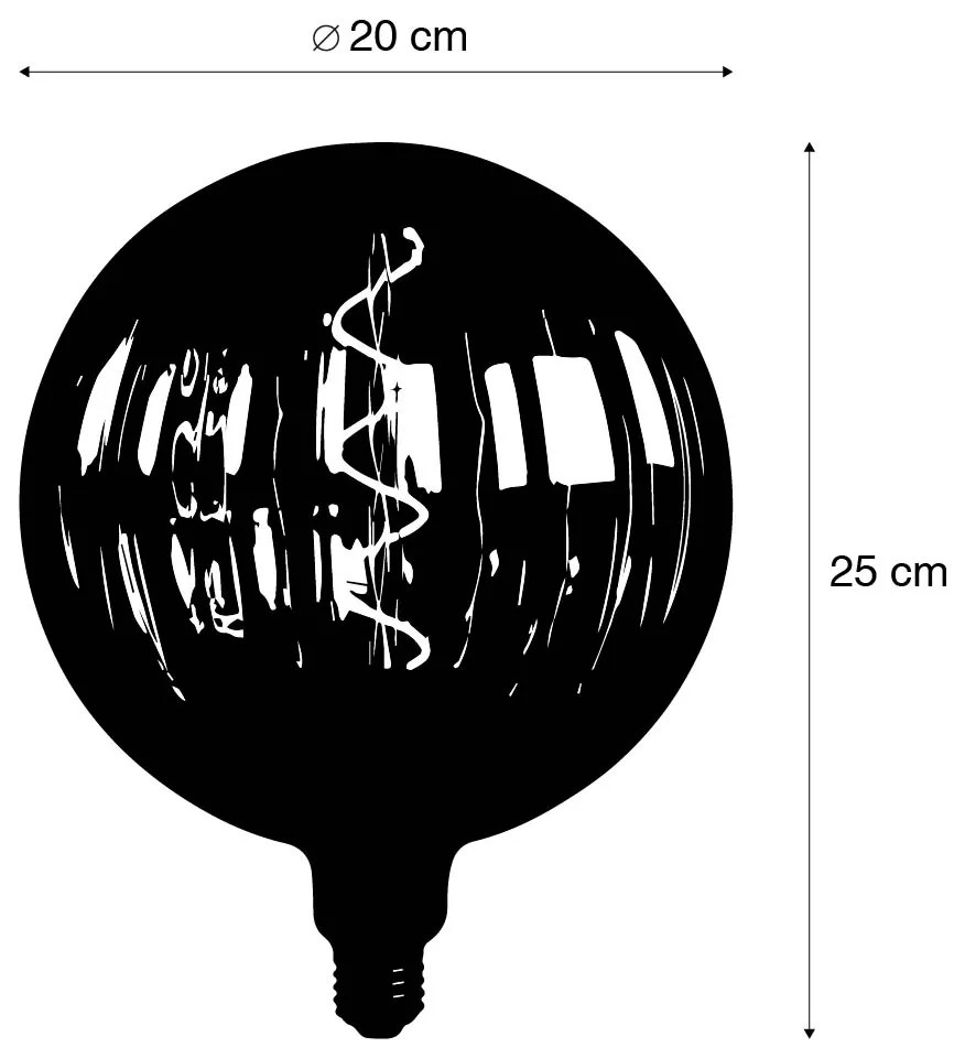 Lâmpada LED regulável E27 G200 âmbar 4W 240 lm 2000K