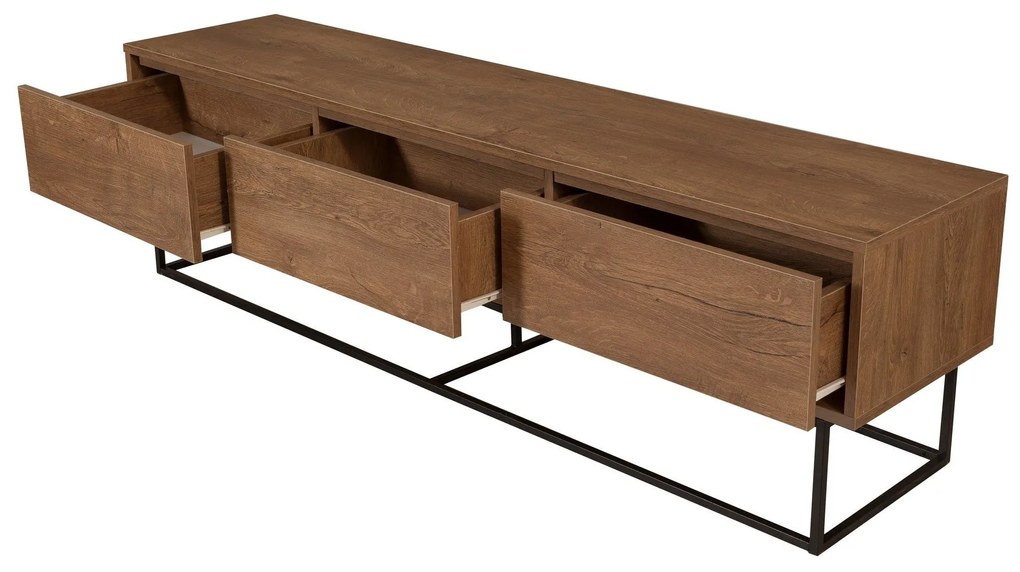 TV Stand Milo – Walnut Black – 180 cm x 50 cm x 40 cm