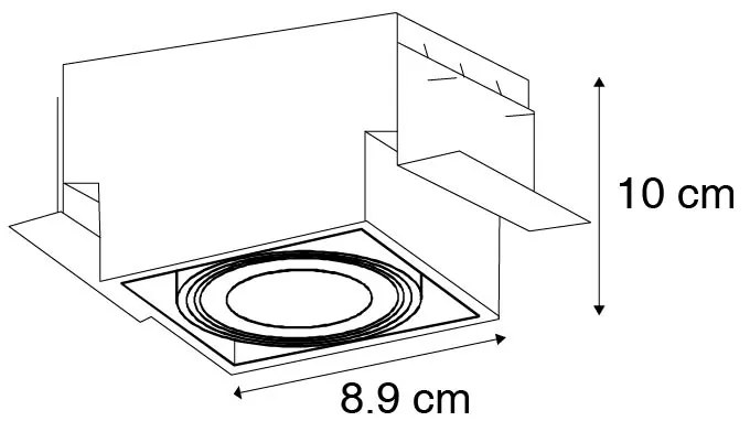 Conjunto de 6 focos embutidos brancos GU10 inclináveis sem moldura - Oneon