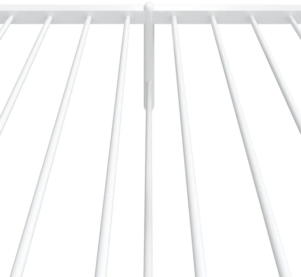 Estrutura de cama com cabeceira e pés 90x190 cm metal branco