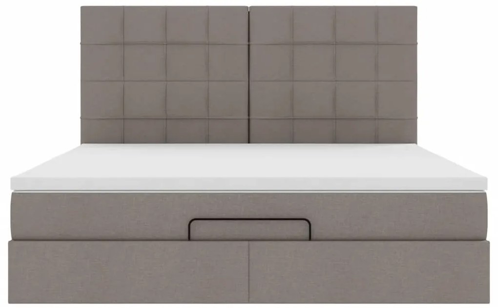 moldura de cama otomana vidaXL com tecido Taupe 180x200cm