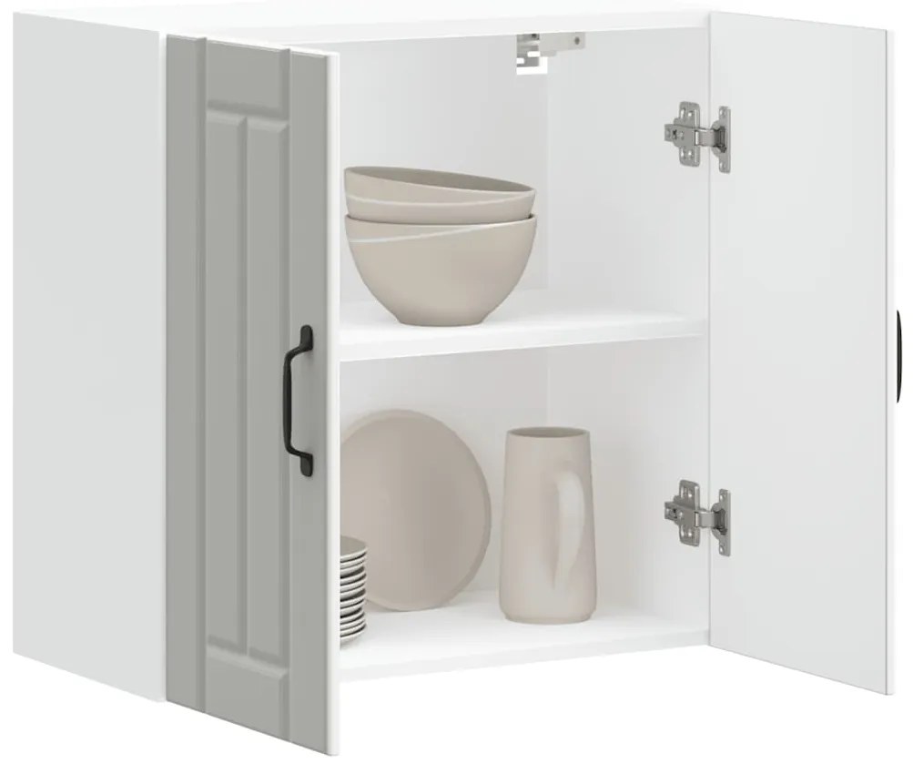 vidaXL Armário de parede da cozinha Lucca derivados de madeira branco