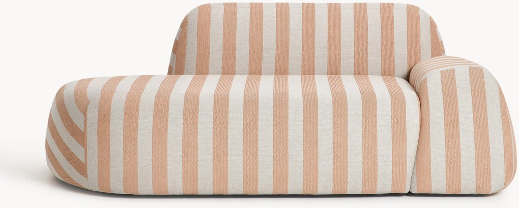 Sofá com chaise longue às riscas Wolke (2 lugares)
