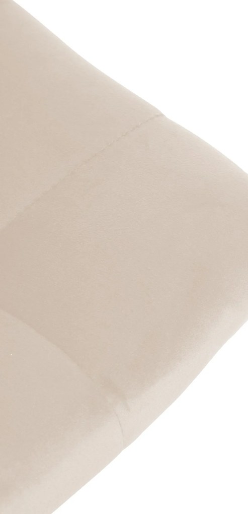 Banco de bar Jerry em veludo com estrutura cromada 87-108,5 x 43 x 46,5 cm Creme