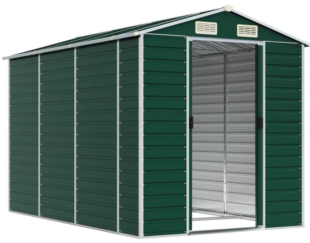 Abrigo de jardim 191x300x198 cm aço galvanizado verde