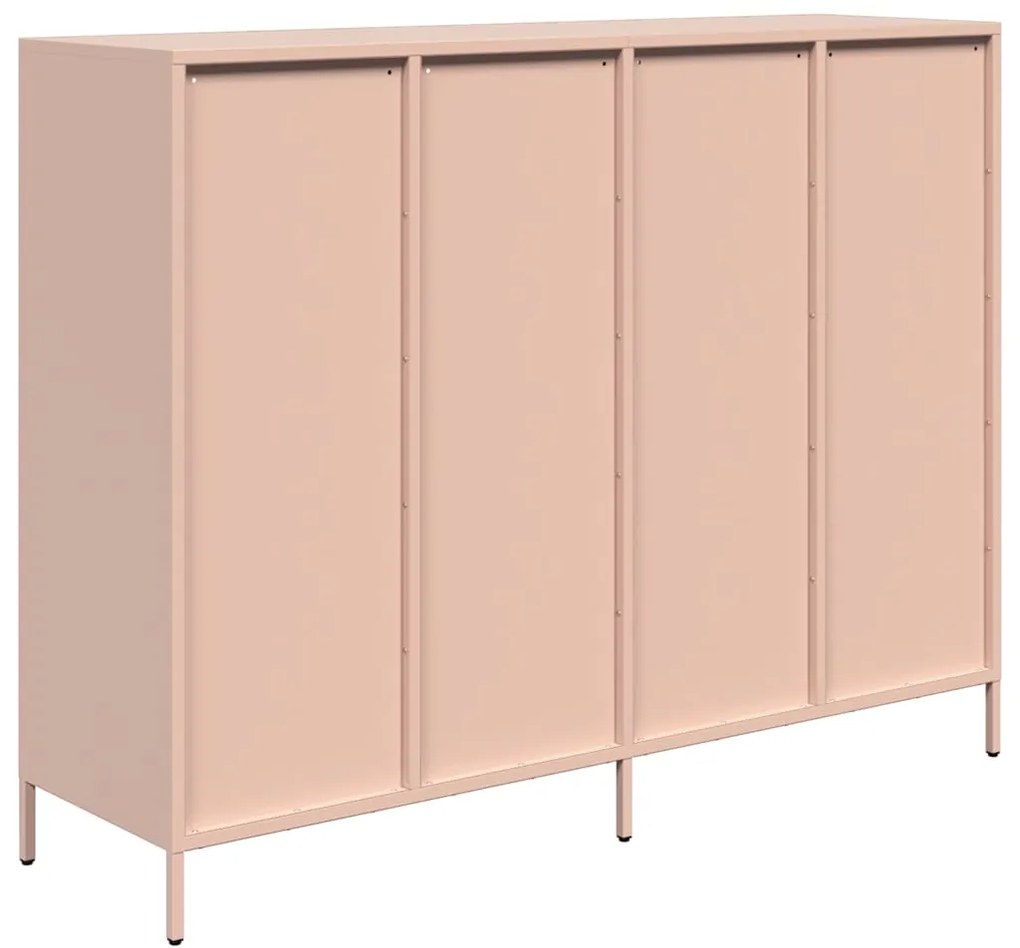 Aparador 135x39x103,5 cm aço laminado a frio rosa