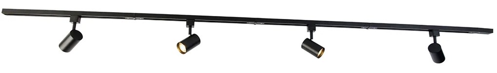 Sistema de trilho moderno preto 4 luzes 1 fase - Yade