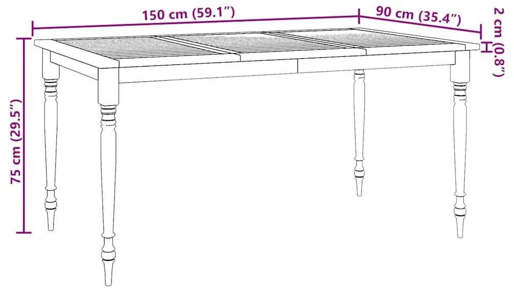 Mesa de bar dobrável 90x65x105 cm madeira de teca maciça