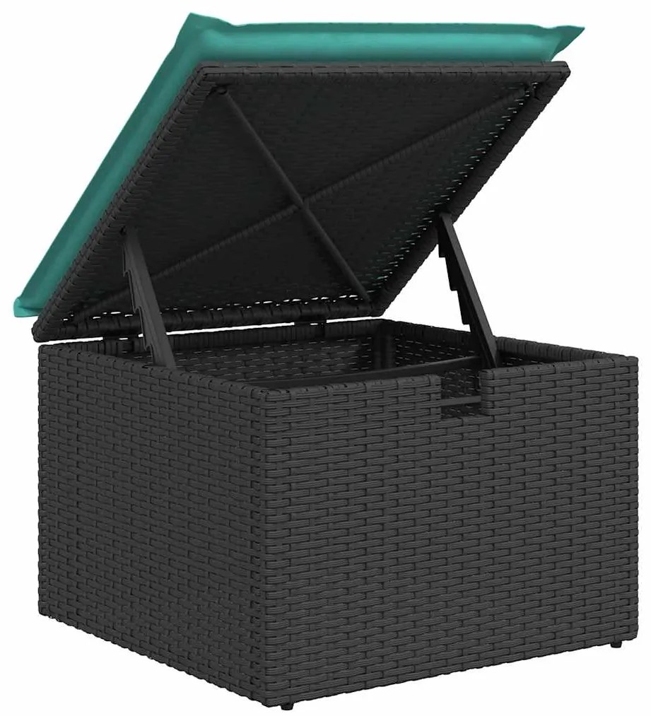 2 pcs conjunto sofás jardim c/ almofadões vime PE/acácia preto