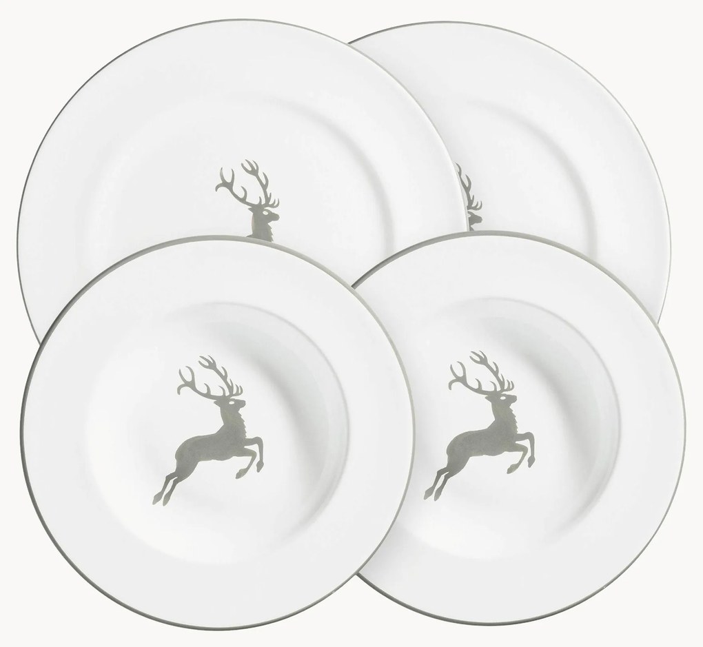 Conjunto de loiça artesanal Grauer Hirsch, 2 pessoas, 4 uni.