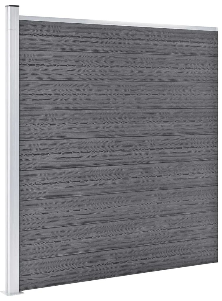 Painel de vedação para jardim 526x186 cm WPC cinzento