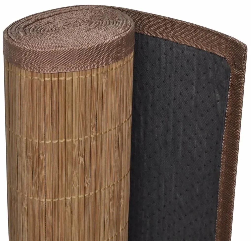 Tapete retangular bambu 150 x 200 cm castanho