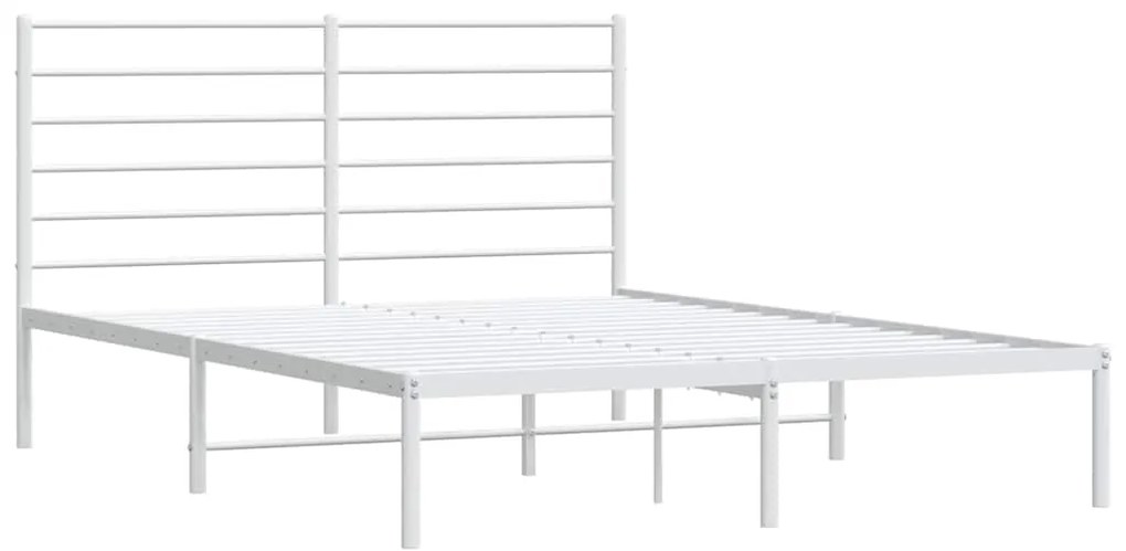 Estrutura de cama com cabeceira 135x190 cm metal branco