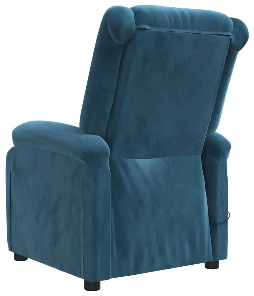 Poltrona de massagens elétrica veludo azul
