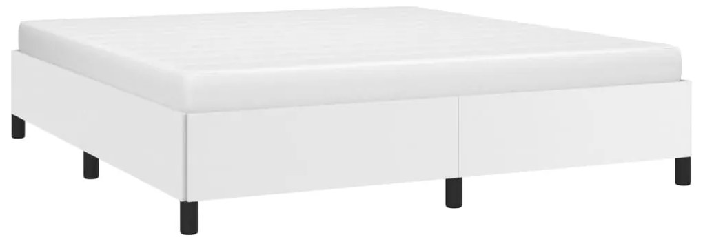 Estrutura de cama 160x200 cm couro artificial branco