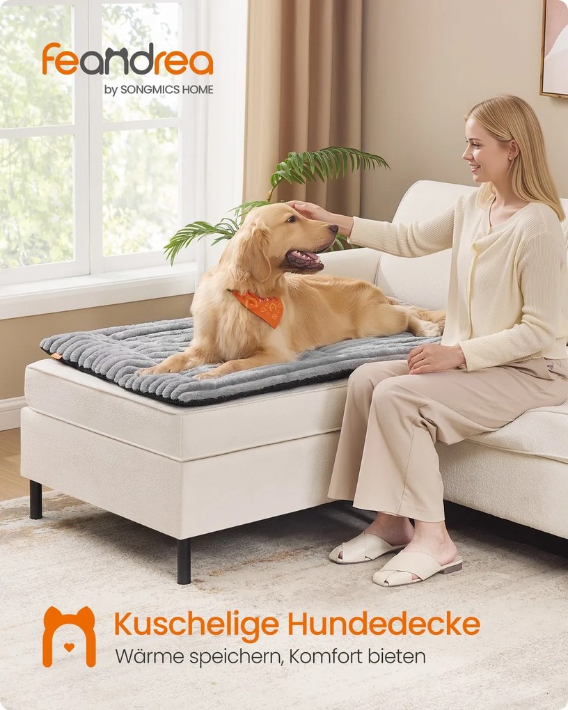 Manta para cães S 105 x 70 cm lavável na máquina Cinzento