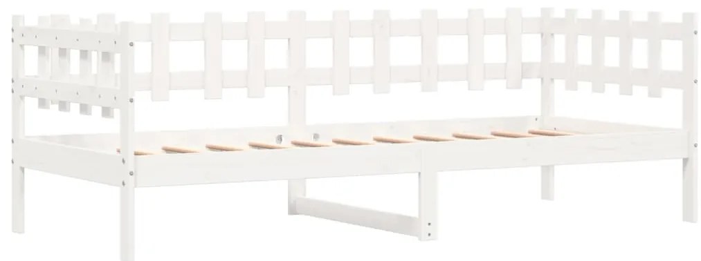 Sofá-cama sem colchão 90x190 cm madeira de pinho maciça branco