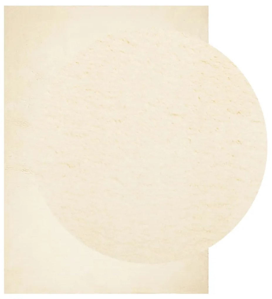 Tapete pelo curto macio e lavável HUARTE 160x230 cm cor creme