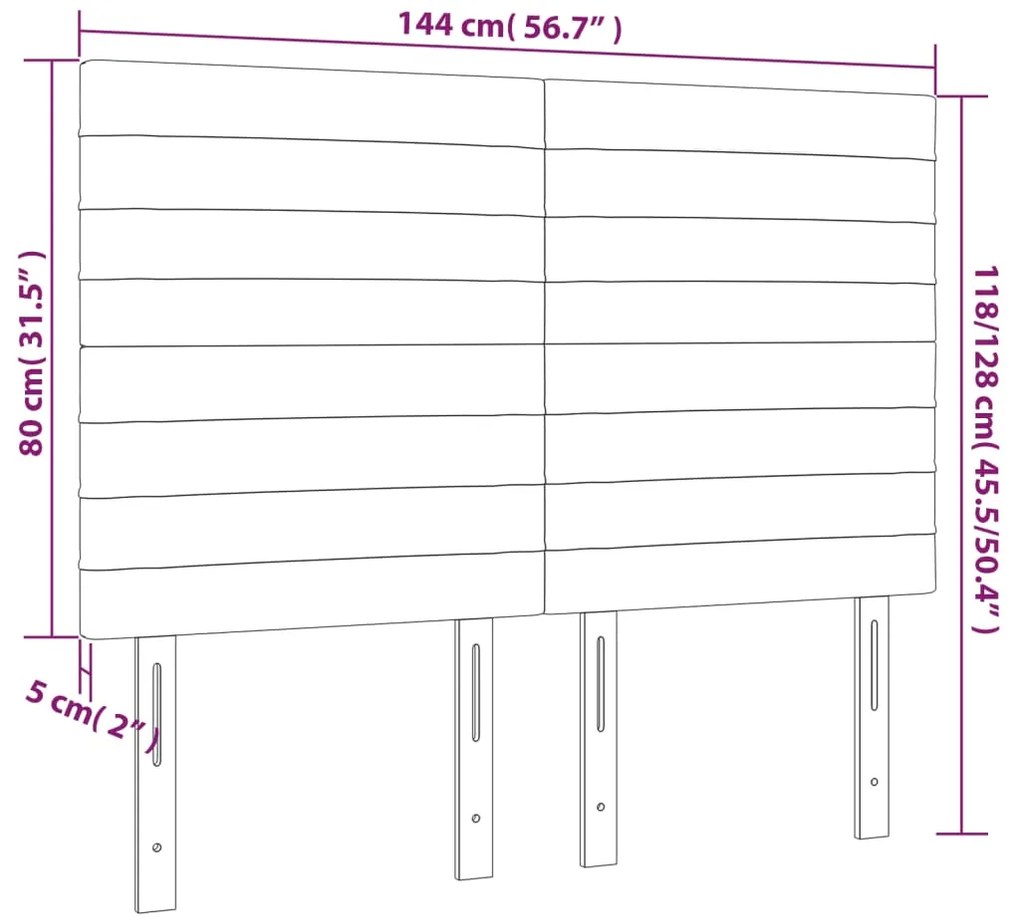 Cabeceira de cama 4 pcs veludo 72x5x78/88 cm preto