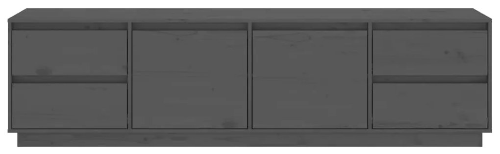 Móvel de TV 176x37x47,5 cm madeira de pinho maciça cinzento