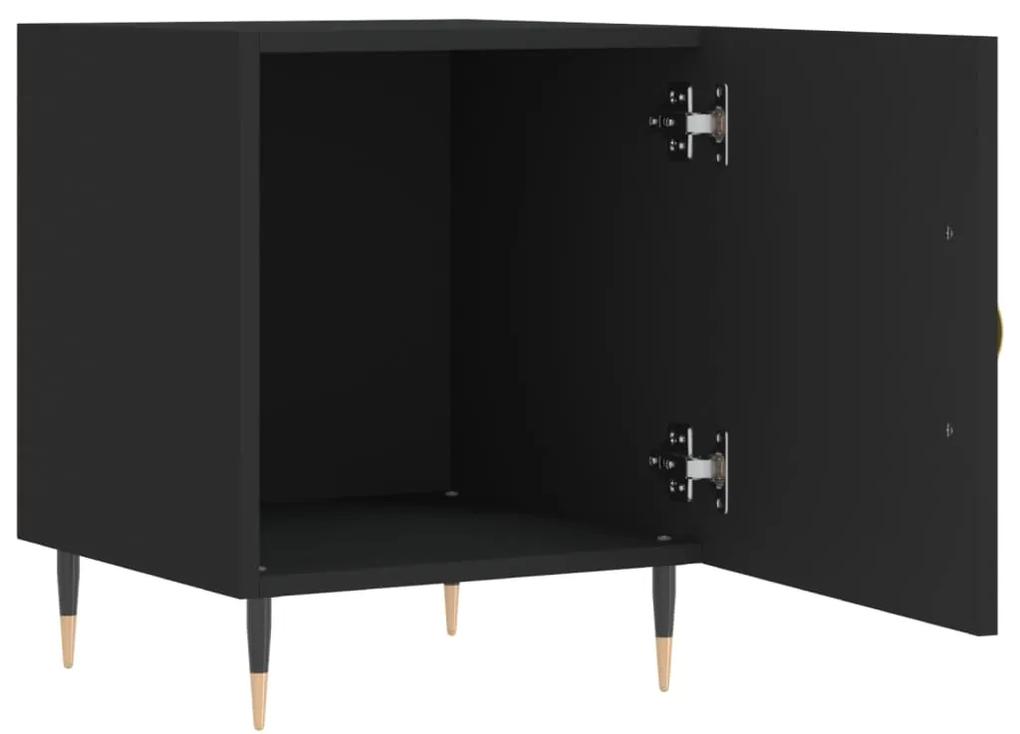 Mesa de cabeceira 2 pcs 40x40x50 cm derivados de madeira preto