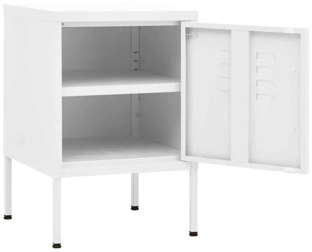 Mesa de cabeceira 35x35x51 cm aço branco