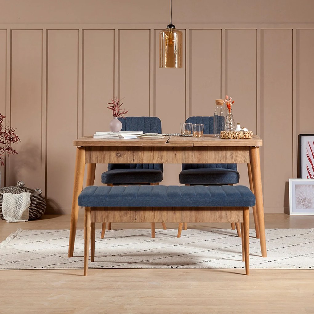 Conjunto de Mesa de Jantar Extensível &amp; Cadeiras Vina – Pinho Atlântic