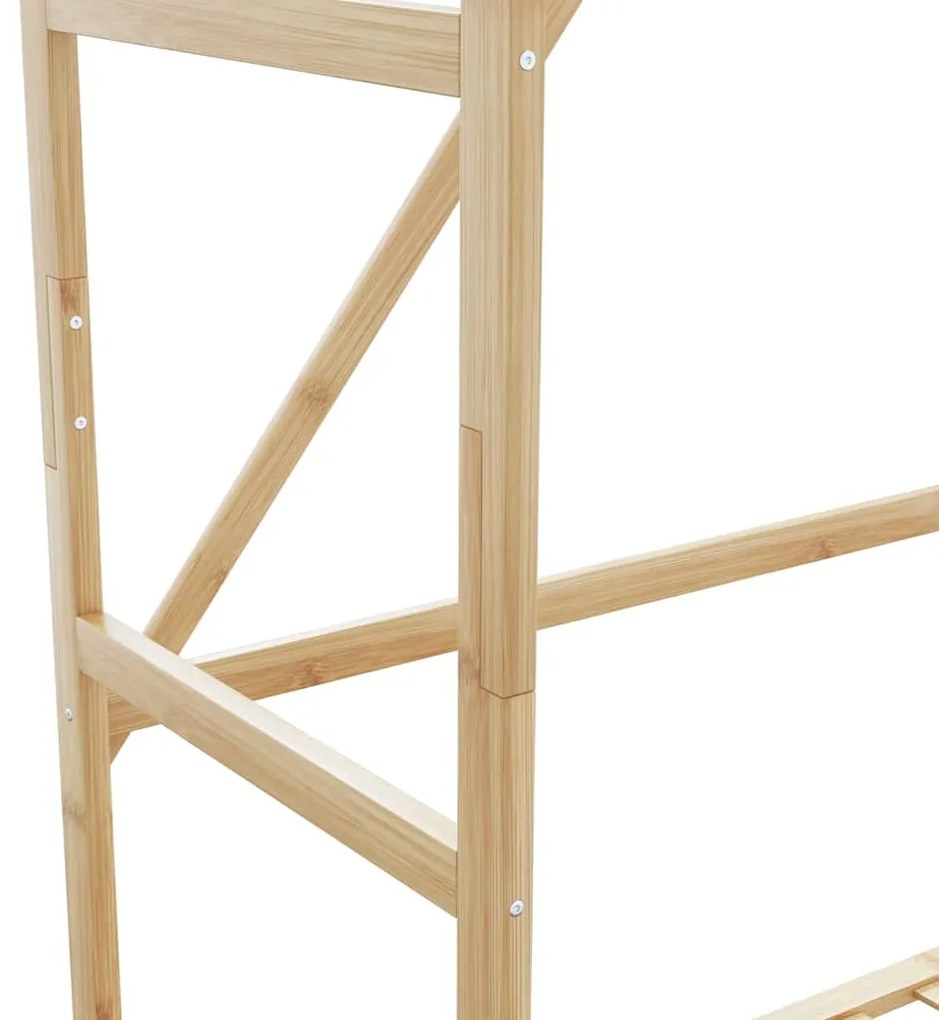 Roupeiro com prateleiras 110x40x175 cm bambu