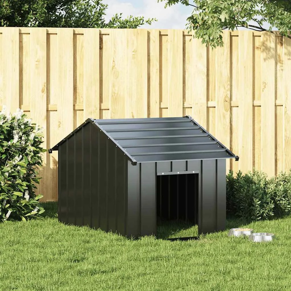 Casota para cães com telhado 83x130x85 cm aço galvanizado