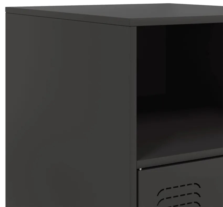 Mesas de cabeceira 2 pcs 34,5x39x62 cm aço preto