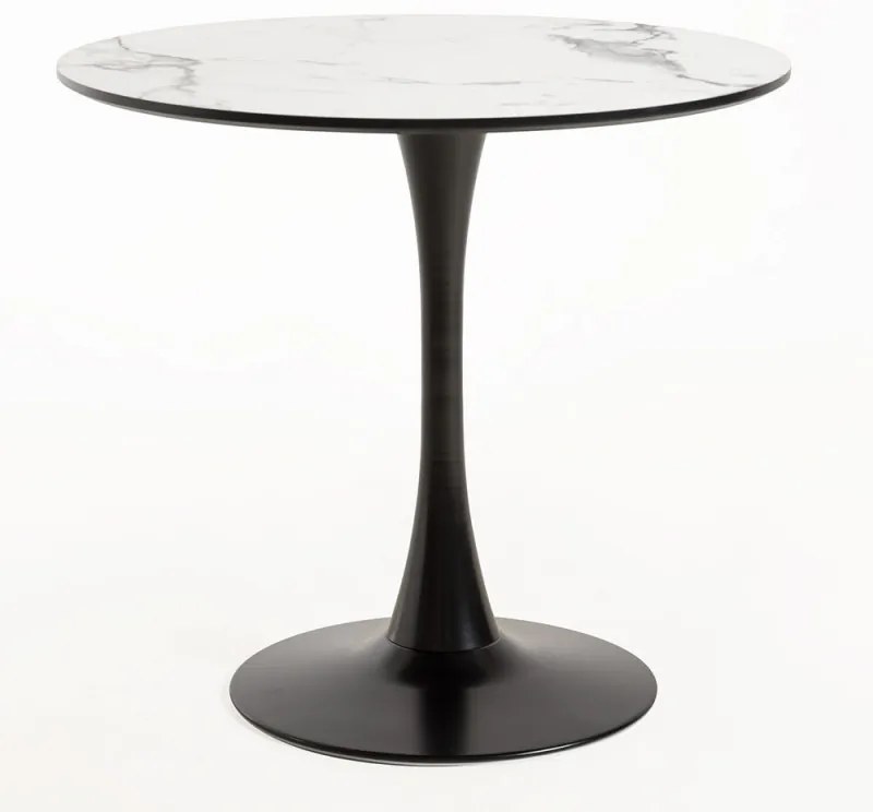 Mesa Kolio 90 cm Marmol - Preto