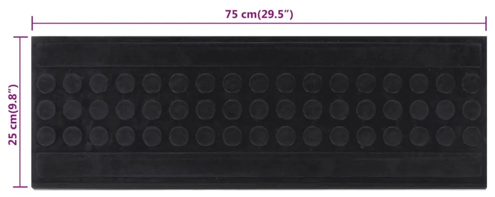 Tapetes para degraus de escada 10 pcs 25x75 cm borracha