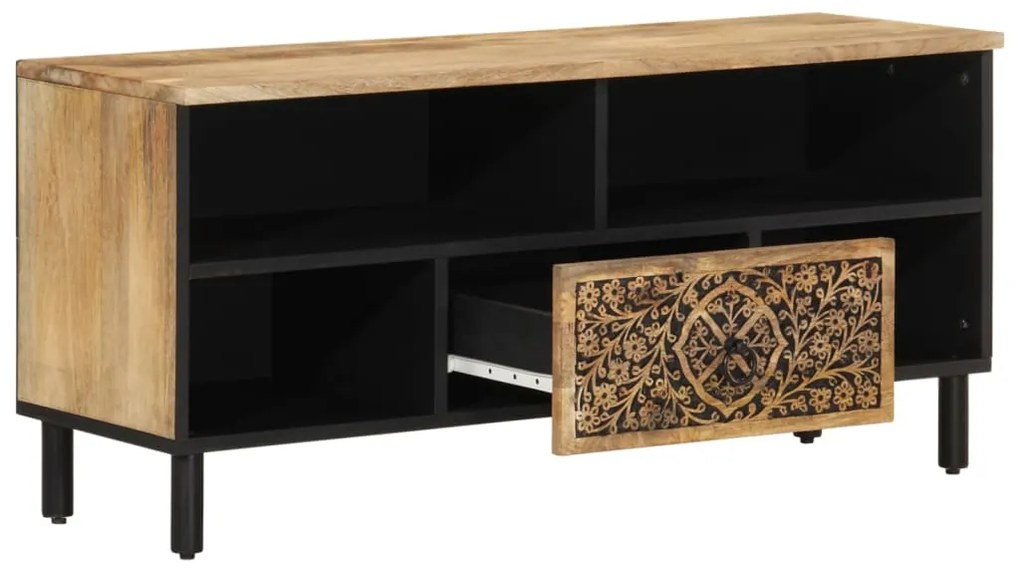 Móvel de TV 100x33x46 cm madeira de mangueira maciça