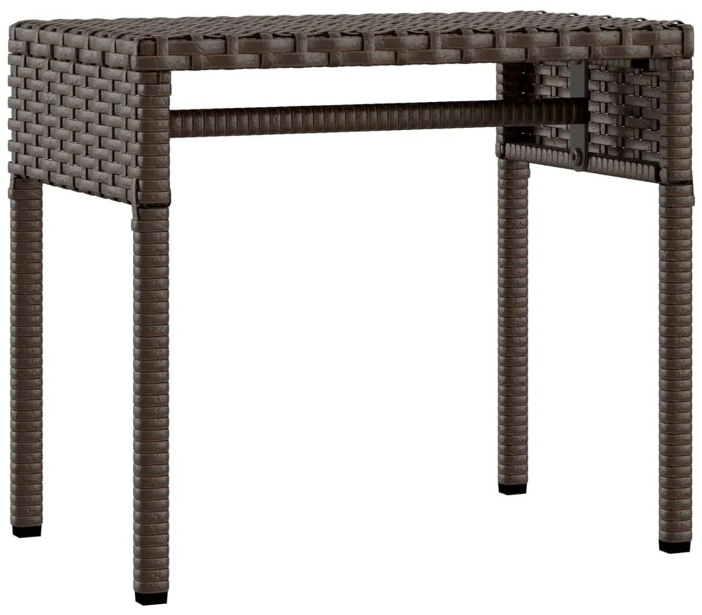 Espreguiçadeira com toldo e mesa vime PE castanho