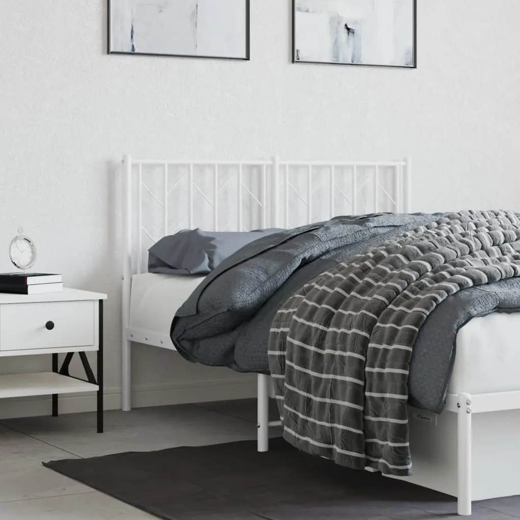 Cabeceira de cama 120 cm metal branco