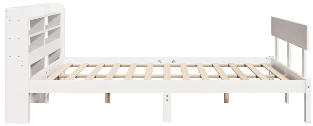 Cama sem colchão 160x200 cm madeira de pinho maciça branco