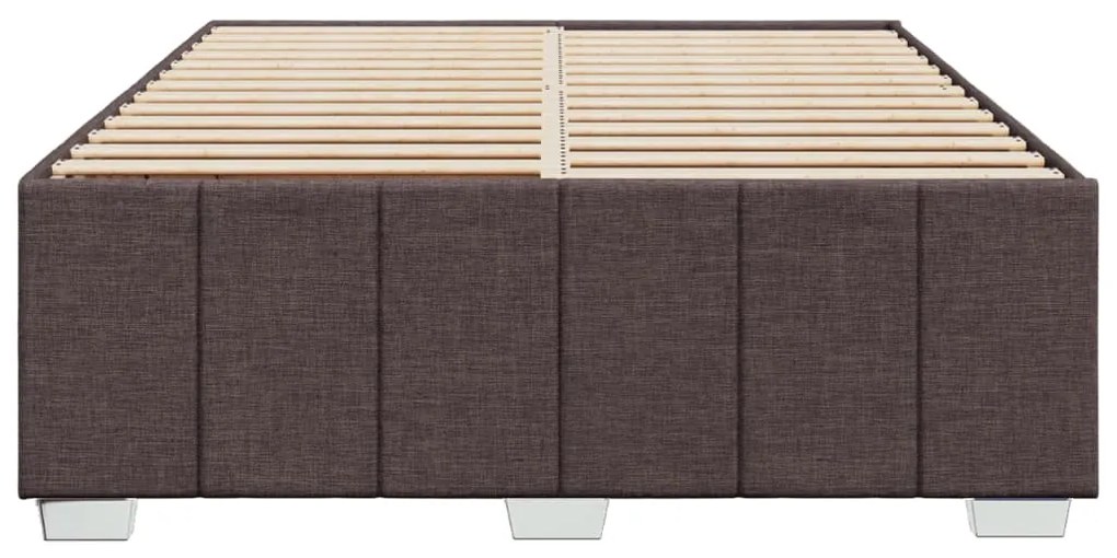 Estrutura de cama sem colchão 160x200 cm tecido castanho-escuro