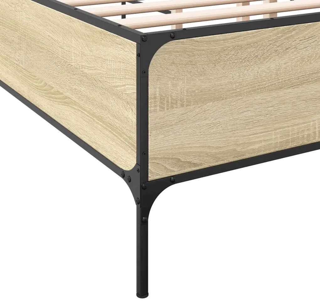 Estrutura de cama 140x190 cm derivados madeira/metal