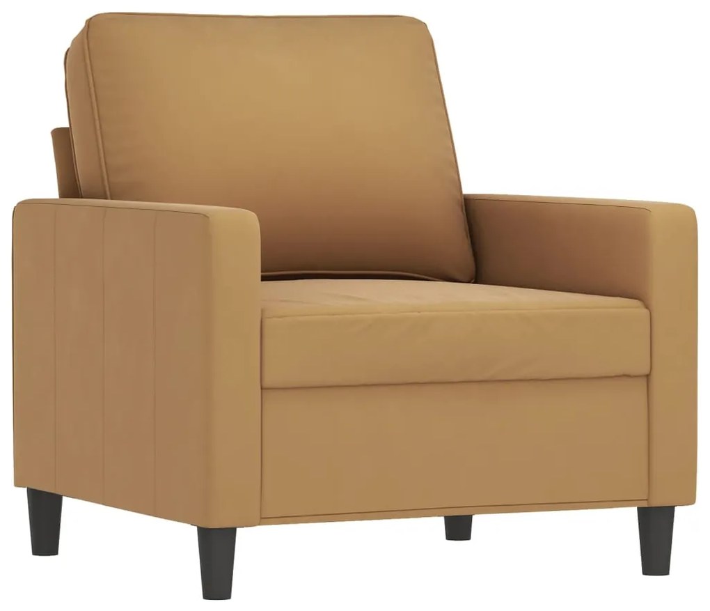 4 pcs conjunto de sofás com almofadas veludo castanho