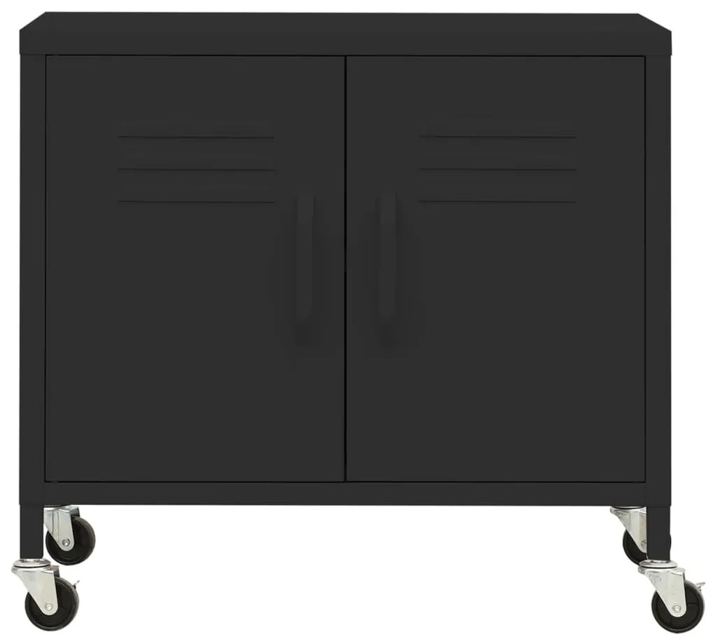Armário de arrumação aço 60x35x56 cm preto