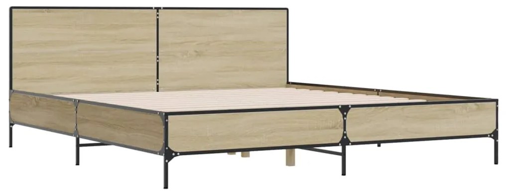 Estrutura de cama 180x200 cm derivados madeira/metal